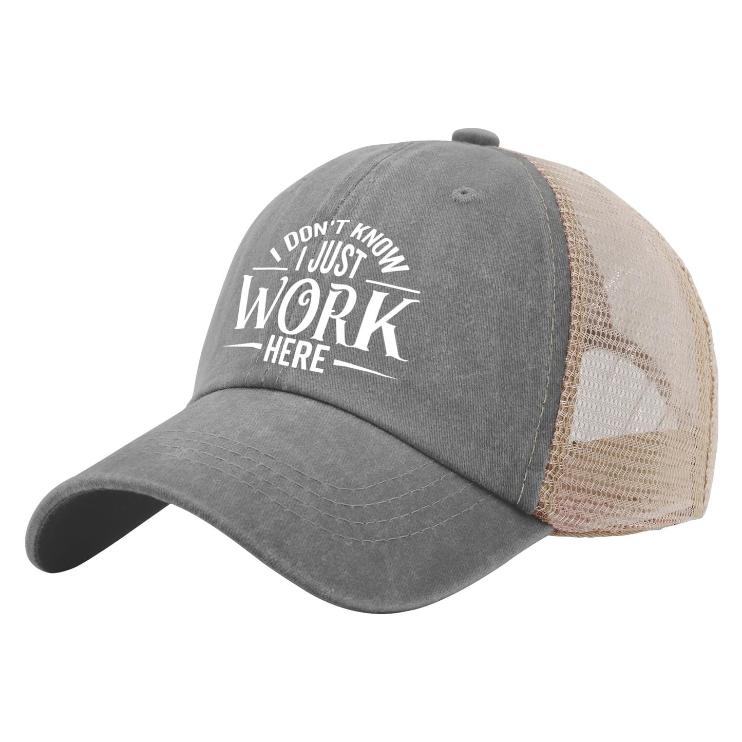 Generic I Don't Know I Just Work Here Baseball Cap Cute Hat AllBlack Womens Trucker Hat Gifts for Girlfriends Outdoor Cap