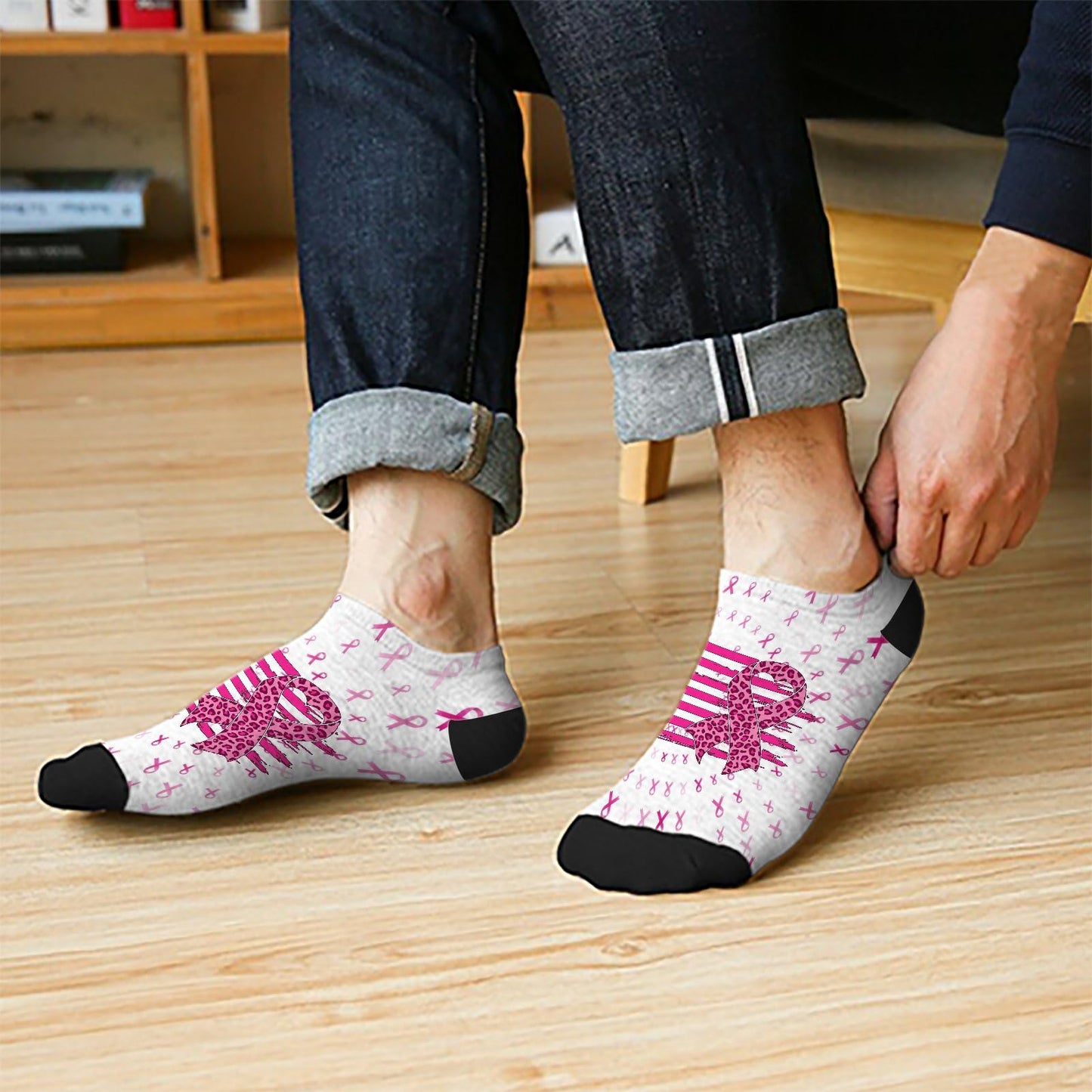 My God Is Stronger Than Breast Cancer Awareness Christian Ankle Socks For Women Invisible Women's Socks