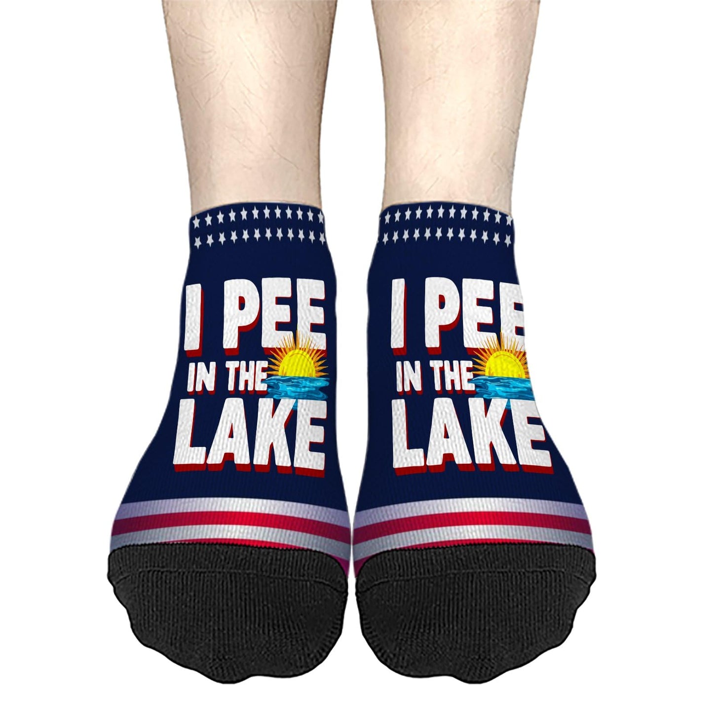 I Pee In The Lake Funny Vacation Partys Mens Crew Socks Crew Sock Women