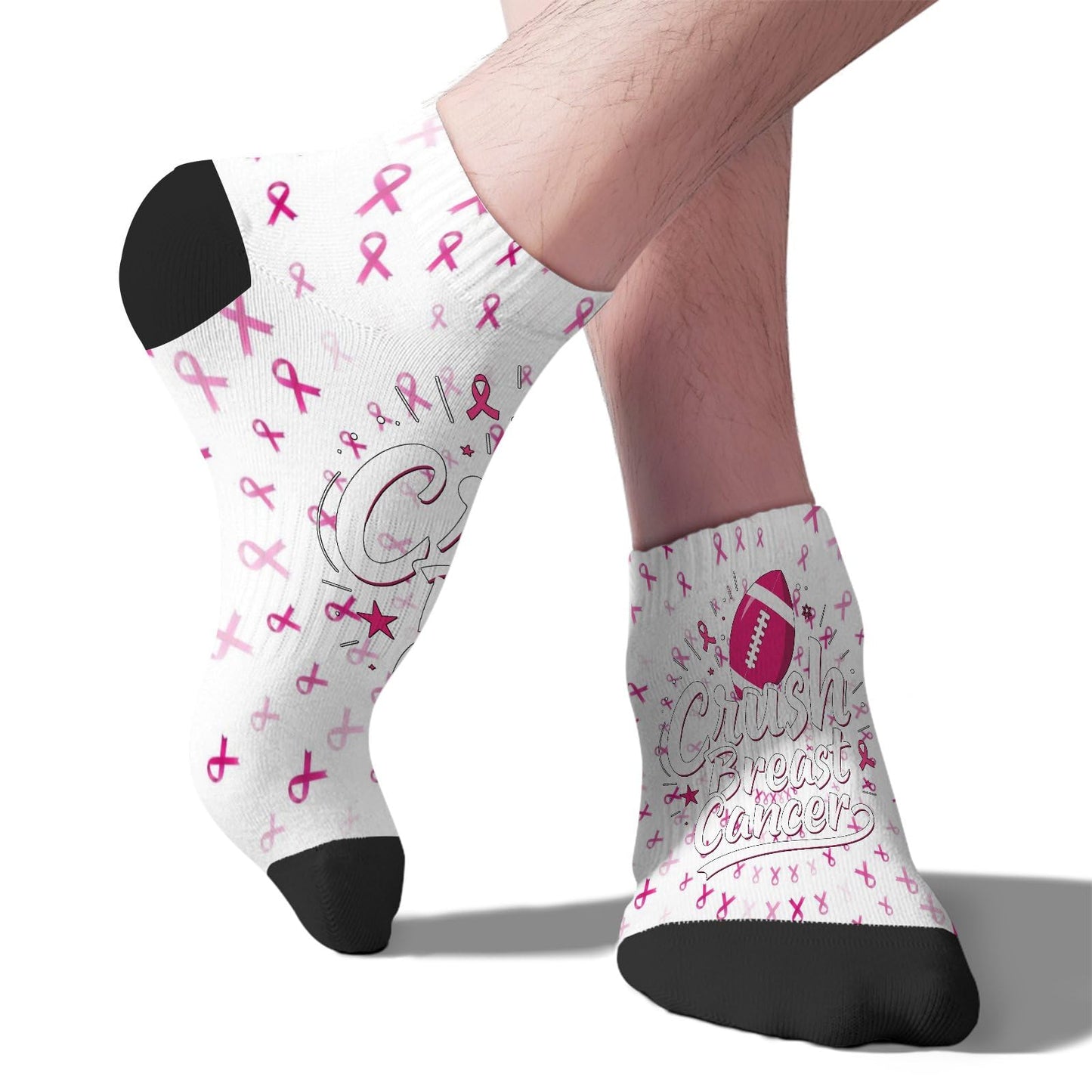 My God Is Stronger Than Breast Cancer Awareness Christian Ankle Socks For Women Invisible Women's Socks
