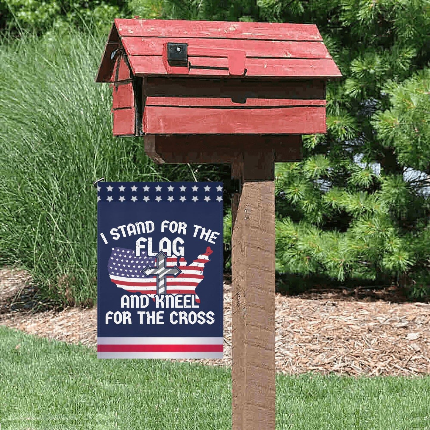 I Stand For The Flag And Kneel For The Cross Outdoor Flags One Size Double Sided Hilarious Yard Flags Double Sided House Funny Garden Flags