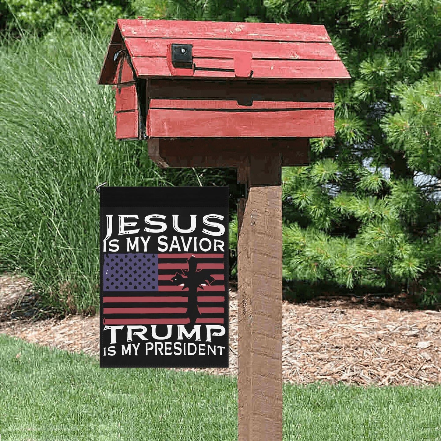 2024 Jesus & Trump President Yard Flag, Double Sided