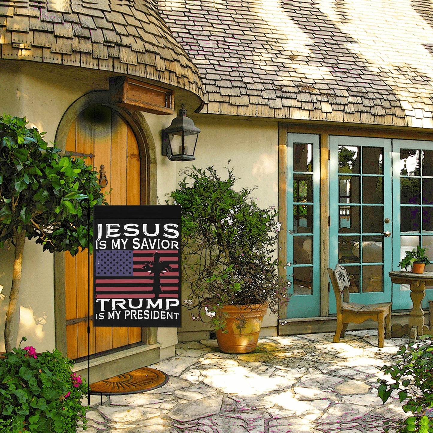 2024 Jesus & Trump President Yard Flag, Double Sided