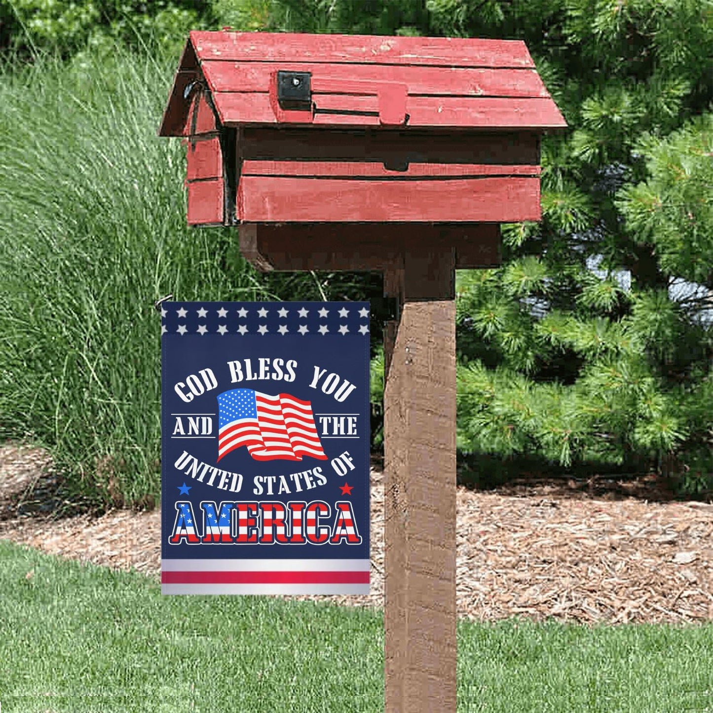 God Bless You And The United States Of America Garden Flag One Size Double Sided Art Funny Garden Flags Double Sided Yard Funny Garden Flag