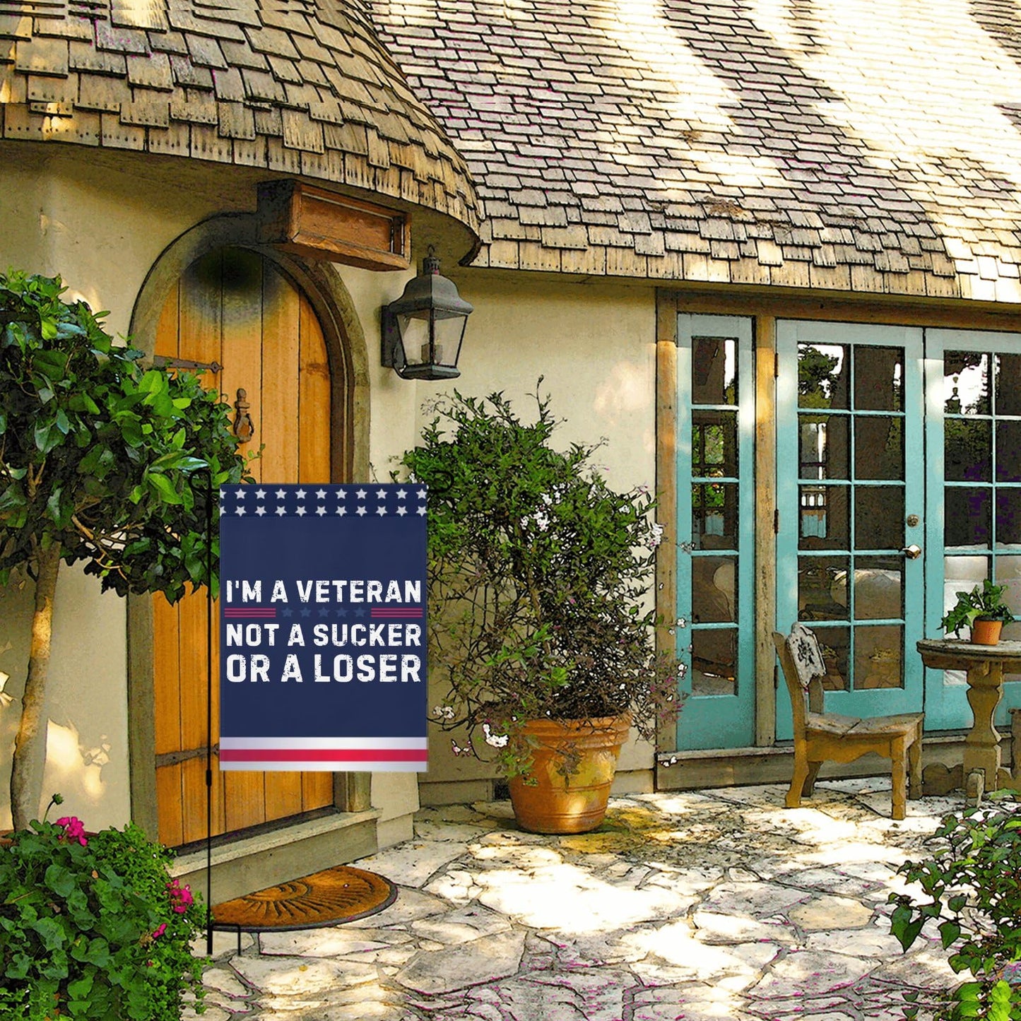 Veteran Pride Yard Flag - Double Sided Art for Small Garden