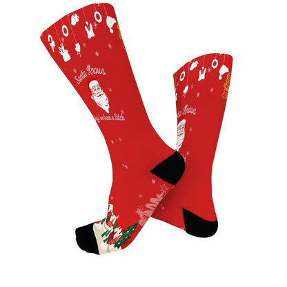 Santa Socks for Men - Colorful Crazy Design - Unisex Novelty Gift