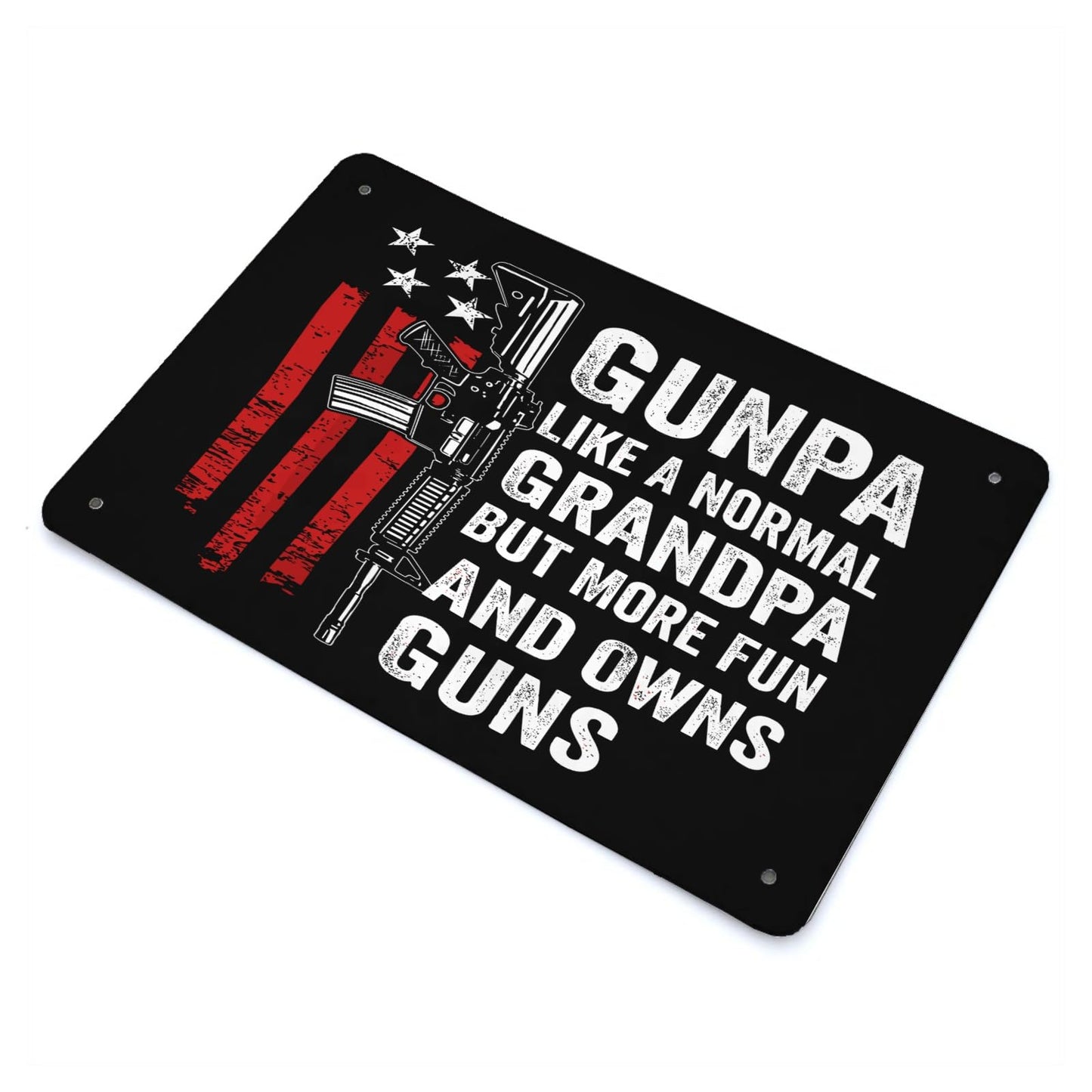 Gunpa Like A Normal Grandpa But More Fun And Owns Guns Metal Sign Home Wall Decor For Outdoor Bar 40 * 30cm