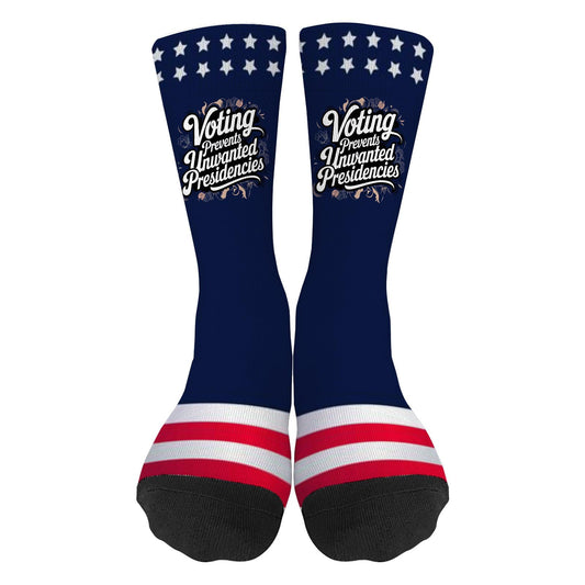 Novelty Men's Voting Design Socks - Prevent Unwanted Presidencies