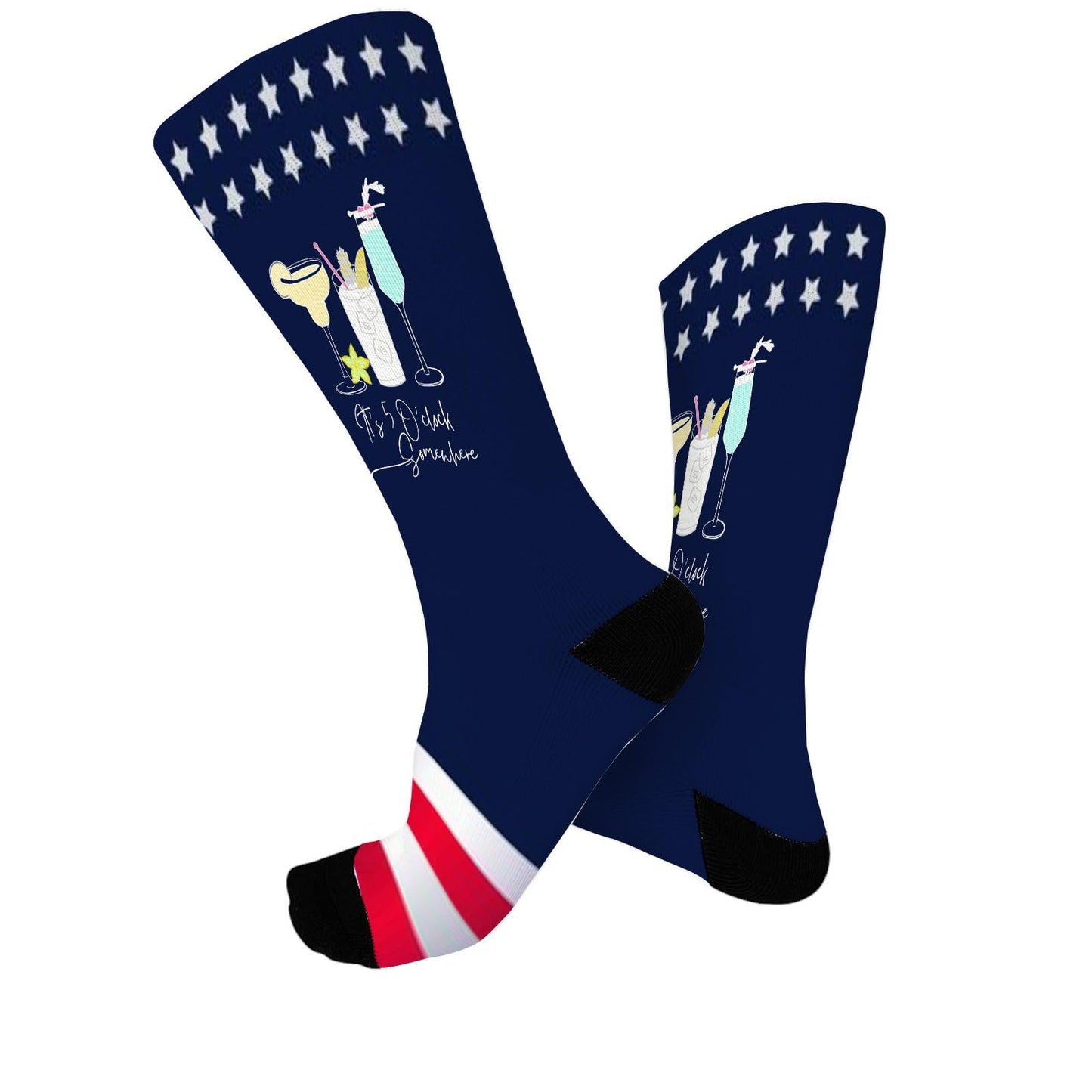 its 5 Oclock Somewhere Socks for Men Half Calf Sock Colorful Fancy Crazy Design socks Unisex Novelty Gifts for Girlfriends