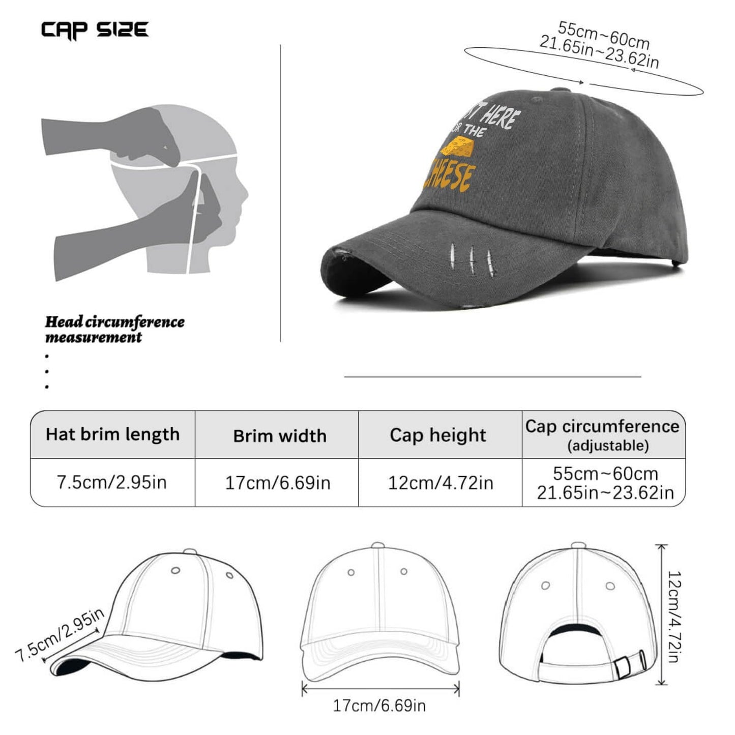 Dark Grey Cheese Cap - Gifts for Daughter