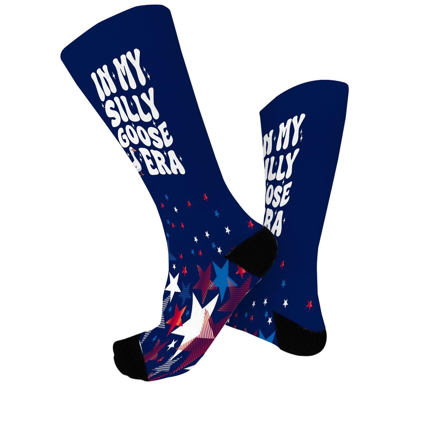 In My Silly Goose Era Funny Groovy Goose Lover Men's Athletic Socks