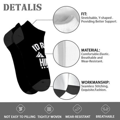 I'd Rather Be Hiking Mens Socks Ankle Athletic Sock For Men