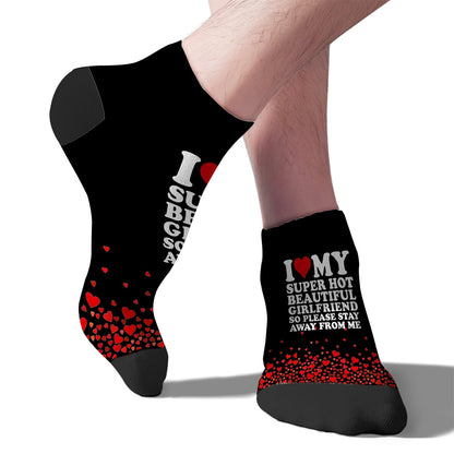 I Love My Hot Girlfriend Womens Ankle Socks Crew For Men's Sock