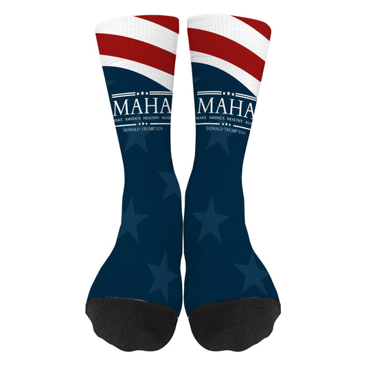 MAHA Make America Healthys Again Socks for Men Half Calf Sock Colorful Fancy Crazy Design socks Unisex Novelty Gifts for Girlfriends