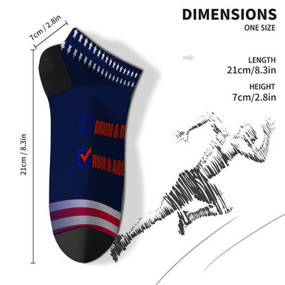 Drum & Bass Rum & Ass Lovers Dress Socks Women Invisible Womens Socks