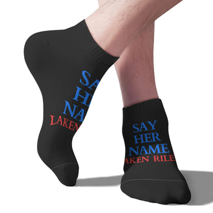 TEMLAN Say Her Name Laken Riley Low Cut Socks Low Cut Men's Sock