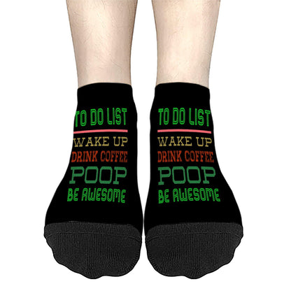 Men's Casual Dress Socks - Wake Up, Be Awesome!