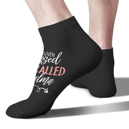 Generic Blessed To Be Called Grandma No Show Socks Womens Crew Men's Sock, White