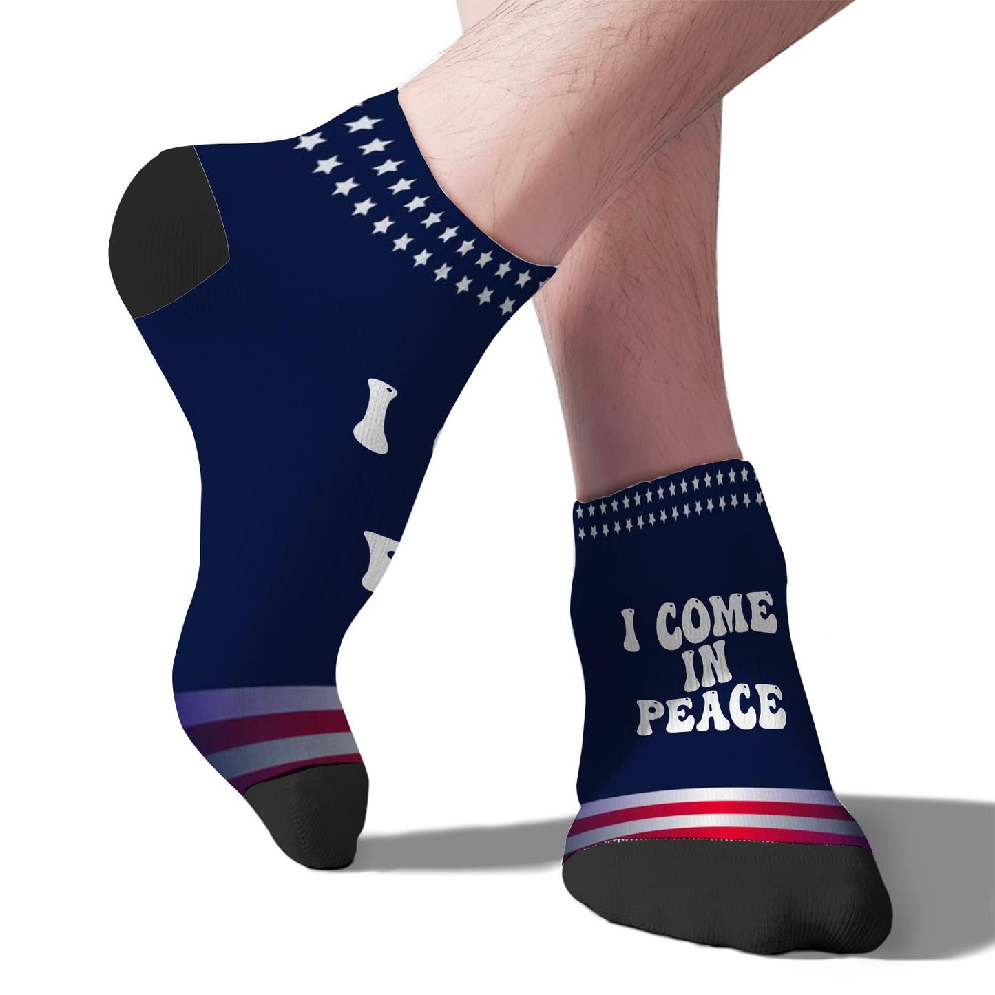 I Come In Peace I'm Peace Funny Matching Couple Lovers Mens Ankle Socks Liner For Men Sock