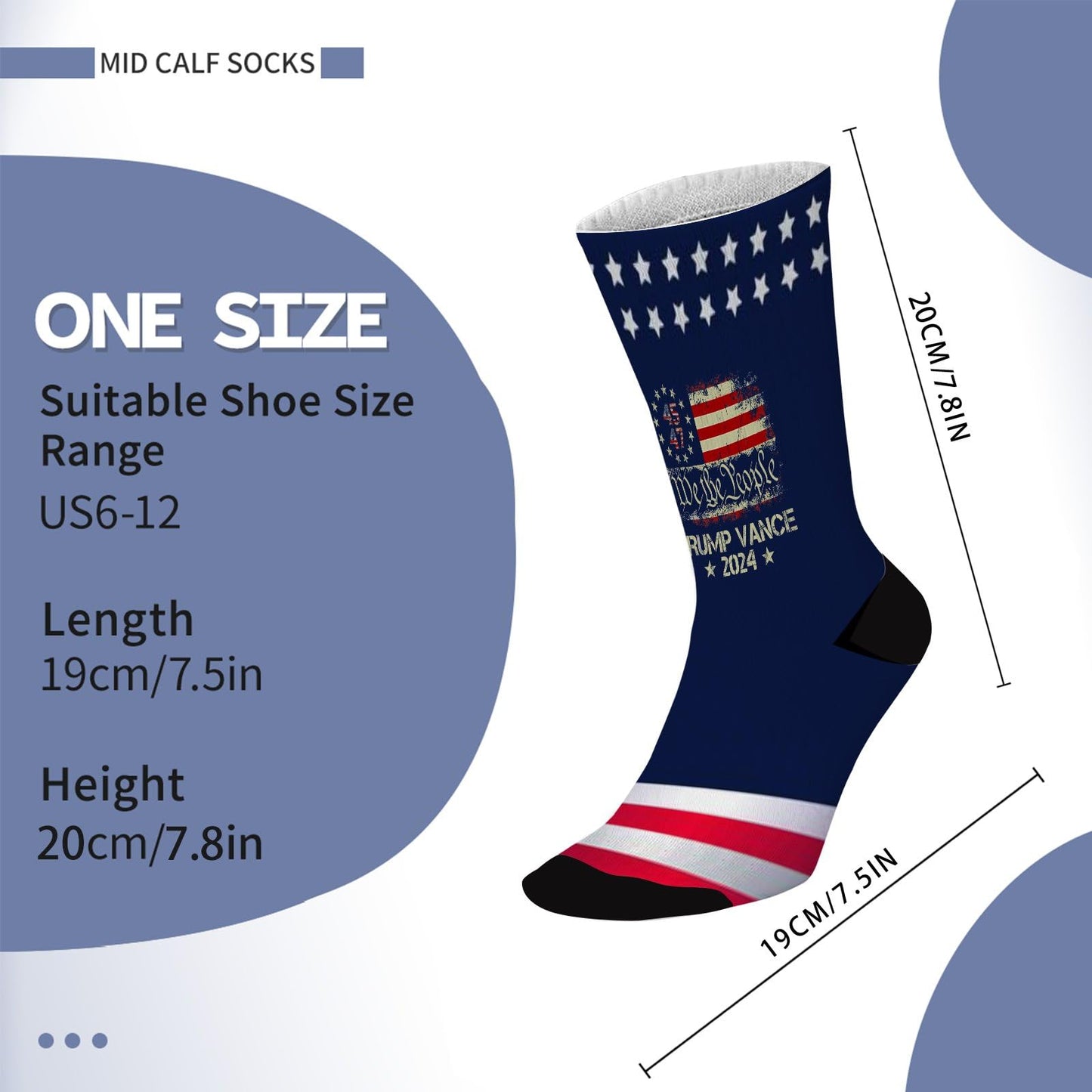 Trump 2024 Crazy Design Socks - Novelty Gift for Women