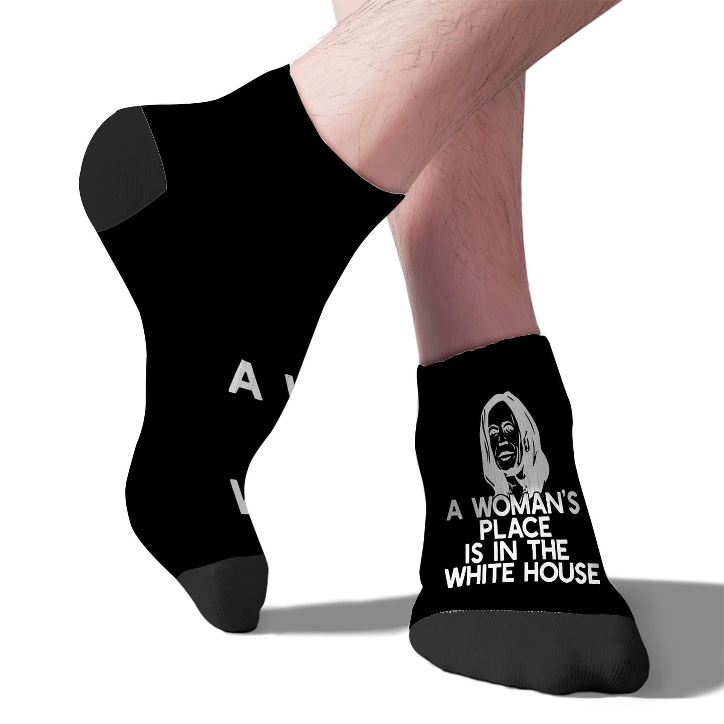 President Feminist A Woman's Place Is In The White Mens Low Cut Socks Short For Men's Sock