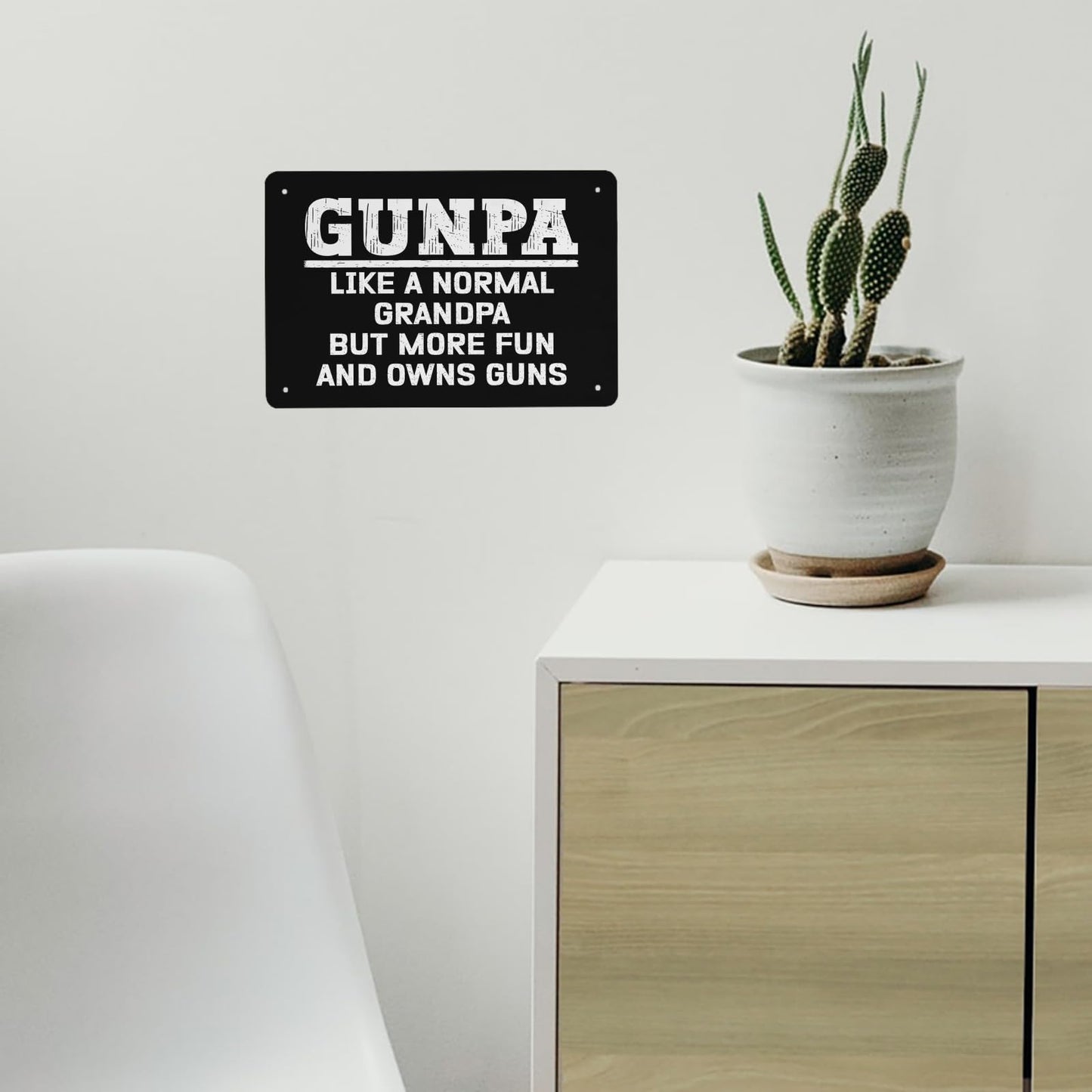 Grandpa Fun Metal Sign - Funny Home Decor - 40x30cm