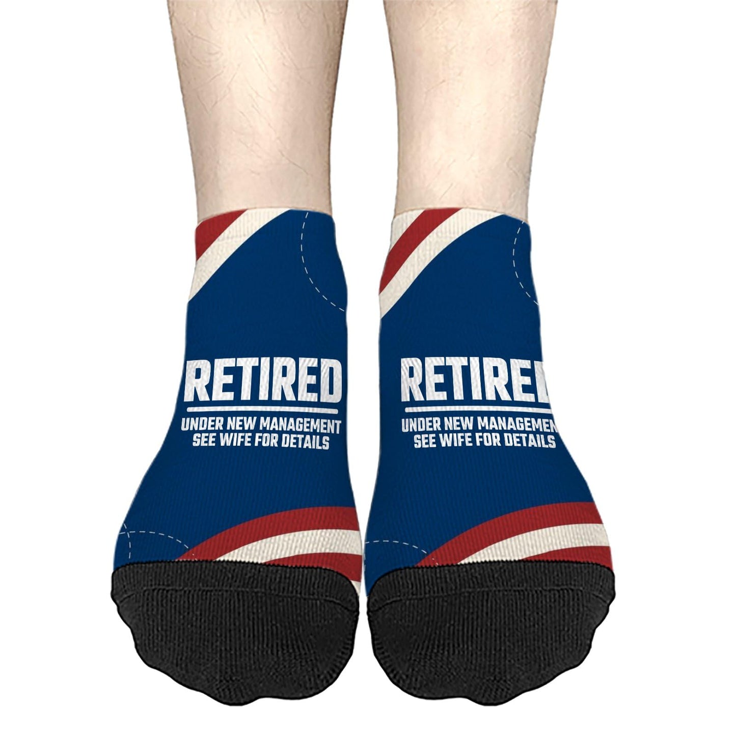 Retired Under New Management See Wife For Details Mens No Show Socks Athletic Socks Womens