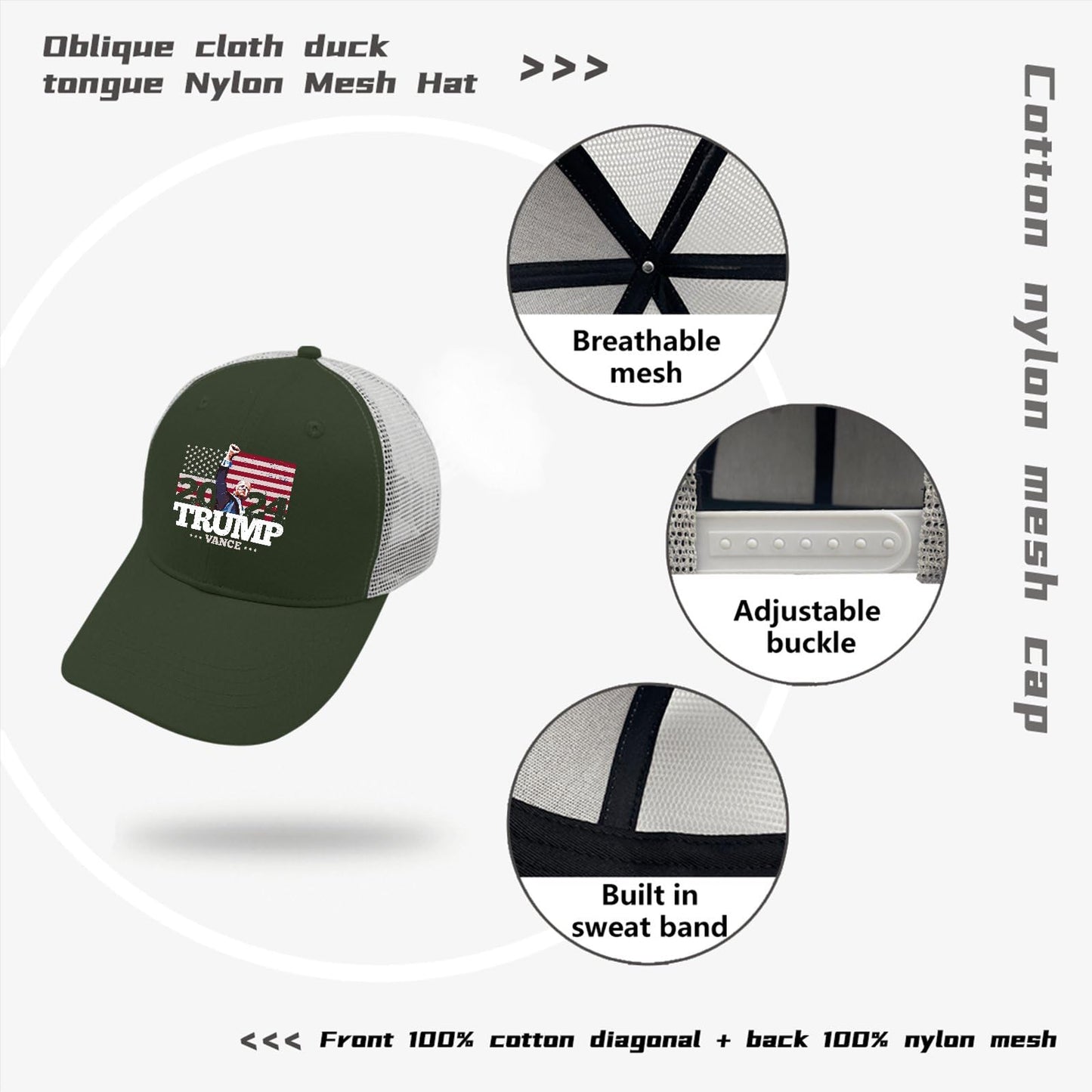 2024 Trump Vance Camo Fishing Hat