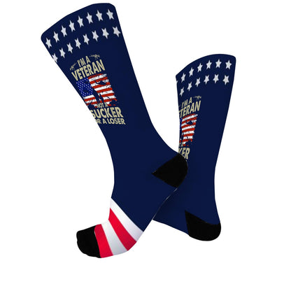 Colorful Crazy Veteran Socks - Unisex Novelty Gifts