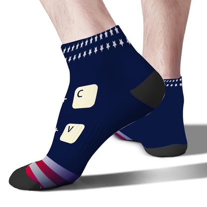 COPY Paste Matching Ctrl + C Mother's Father's Day No Show Socks Women Dress For Women Socks