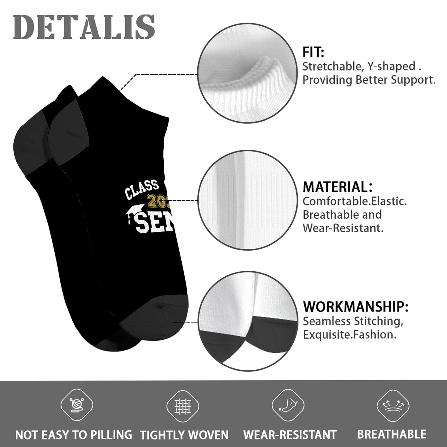 Class Of 2025 Senior House Athletic Socks Men Casual Socks For Women's