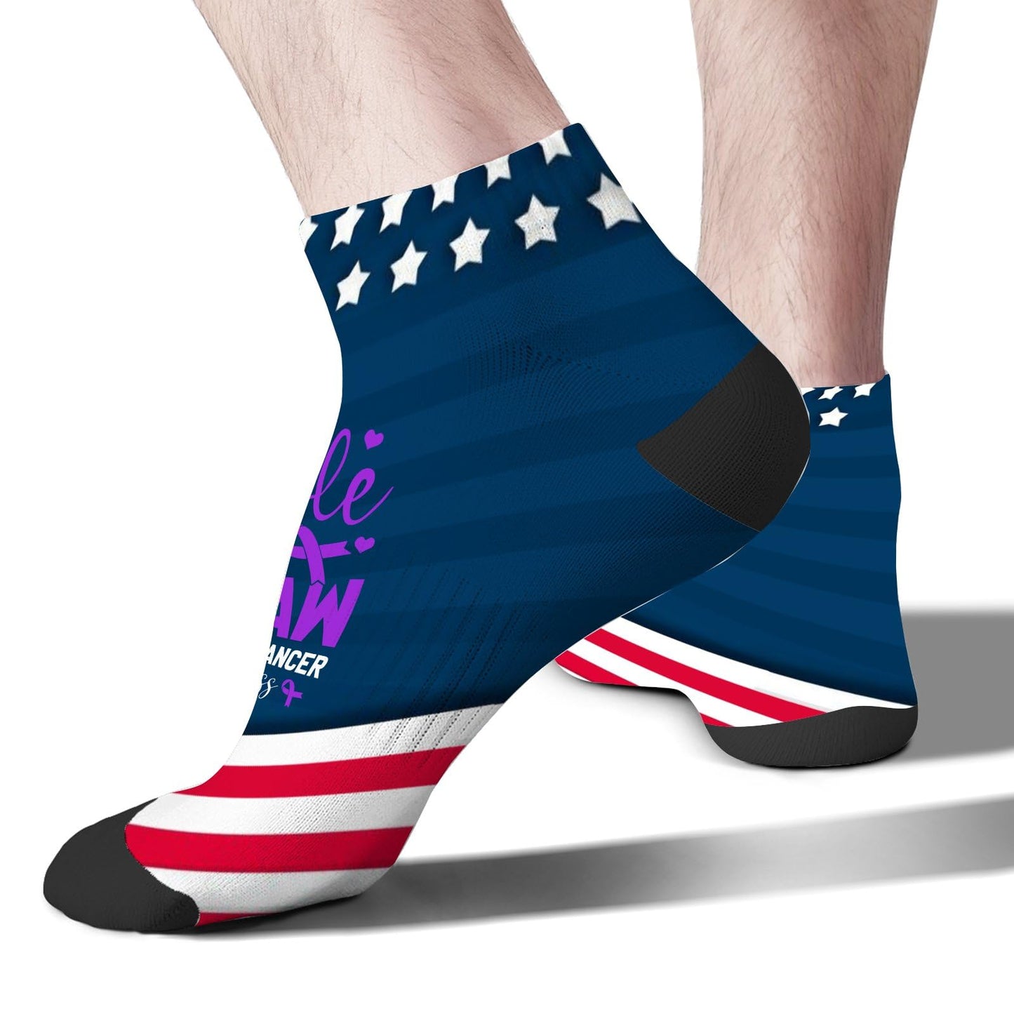 I Wear Purple For My Papaw Pancreatic Cancer Awareness Socks No Show Ankle Sock Women's