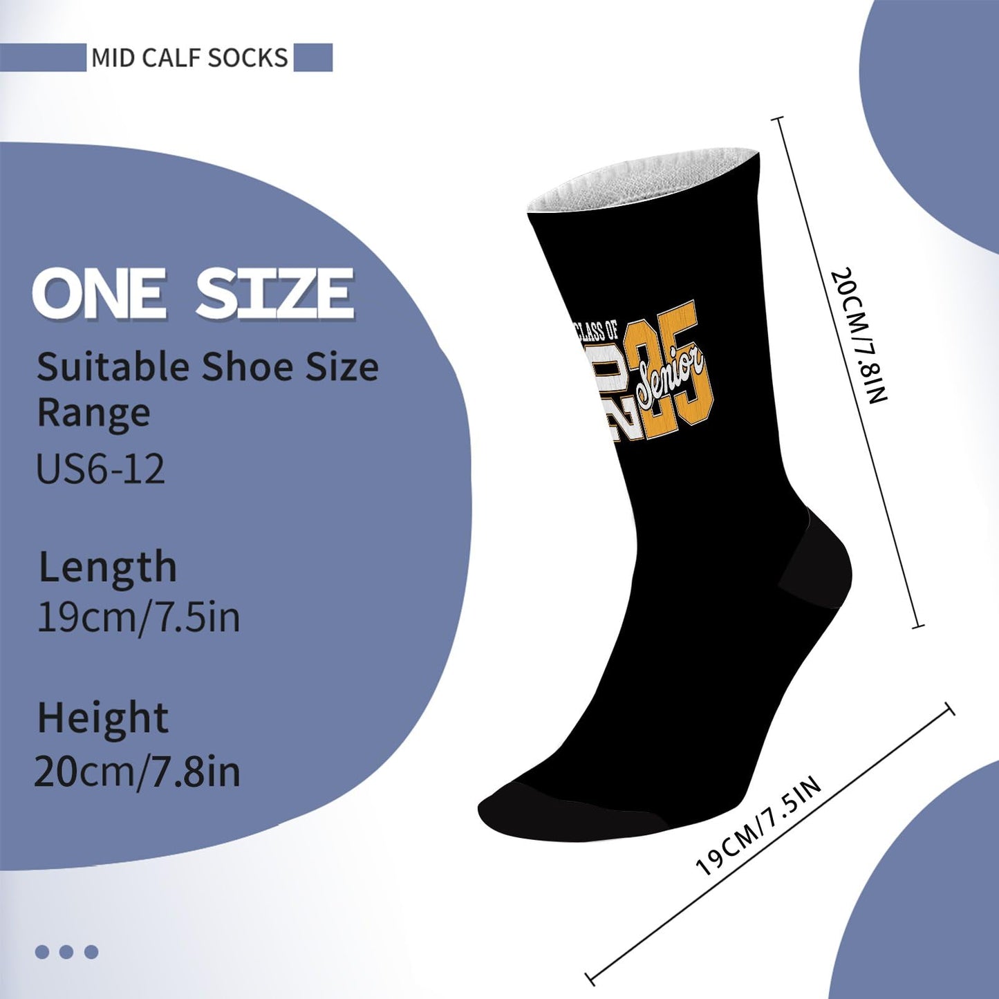 Class Of 2025 Senior Funny Womens Boot Socks