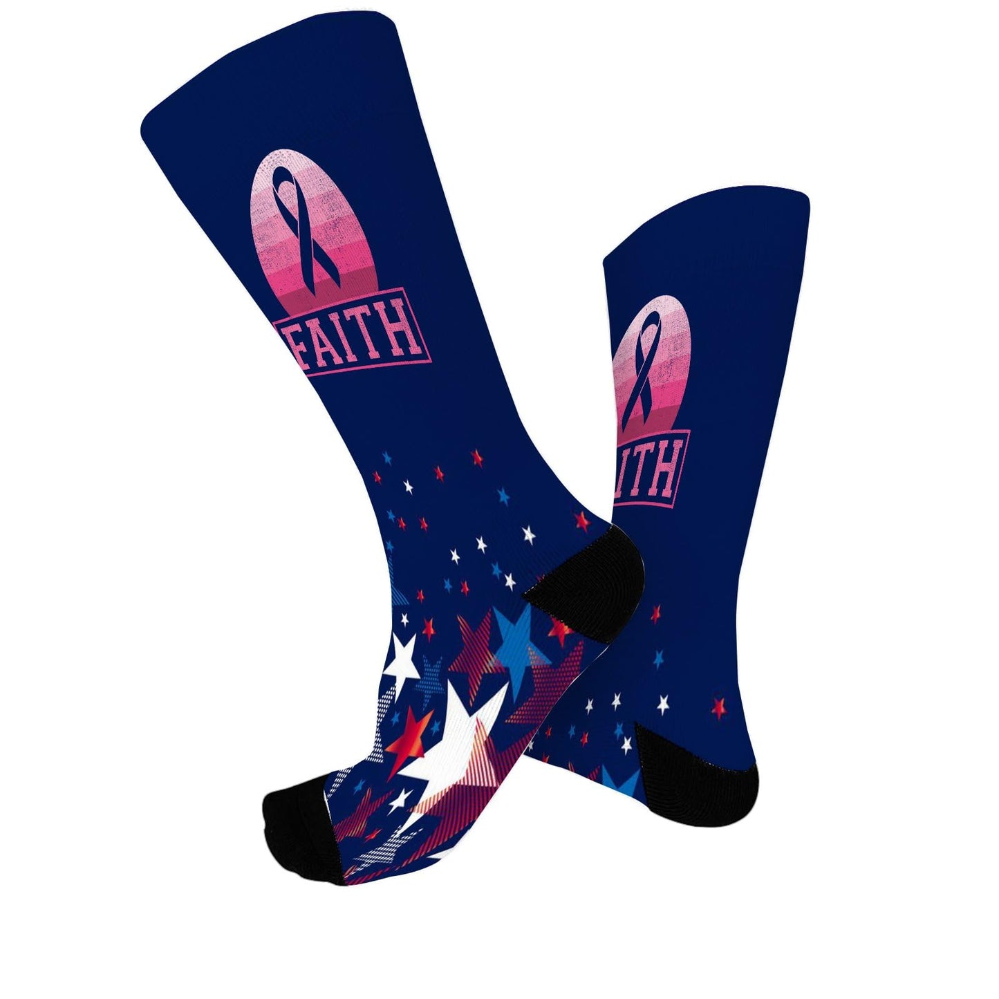 Breast Cancer Awareness Month Ribbon Athletic Socks