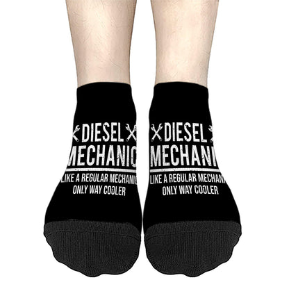 Funny Diesel Mechanic Ankle Socks for Men