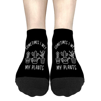 Plant Lovers Sometimes I Wet My Plants Mens Cotton Socks Low Cut Socks Mens