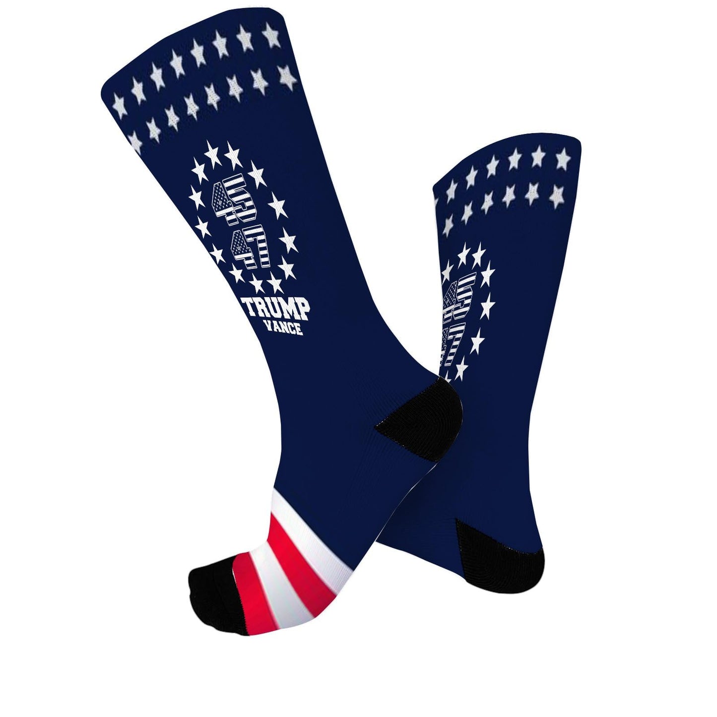 Colorful Crazy Trump 45 47 Half Calf Socks