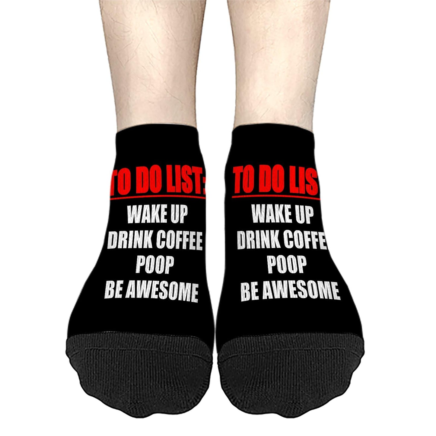 Men's Ankle Socks - Wake Up, Drink Coffee, Poop, Be Awesome