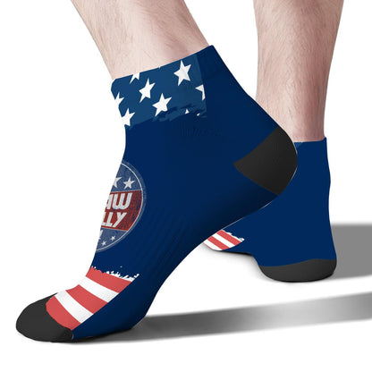 Trump Vances 2024 Outlaw Hillbilly US Flag Women Socks Ankle Low Cut Sock Men's