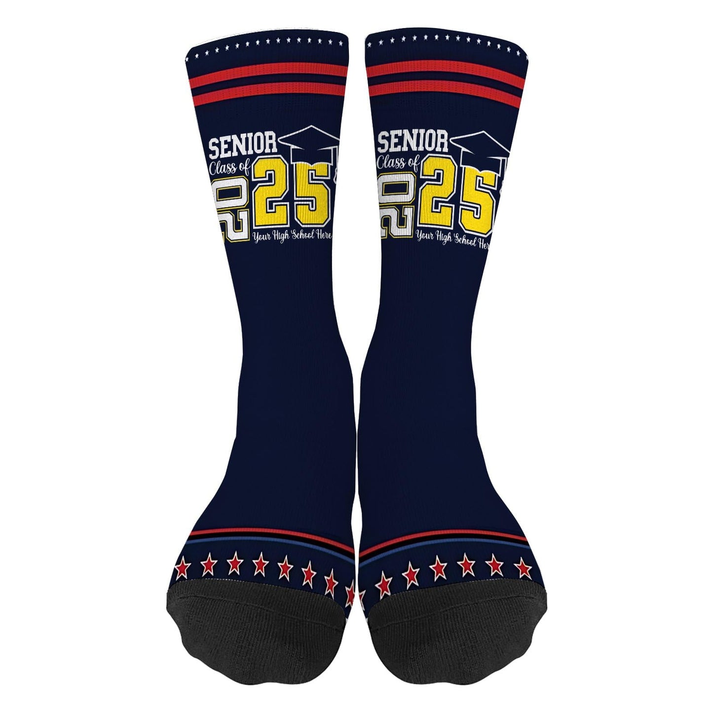 Class of 2025 Senior Socks for Men Half Calf Sock Colorful Fancy Crazy Design socks Unisex Novelty Gifts for Girlfriends