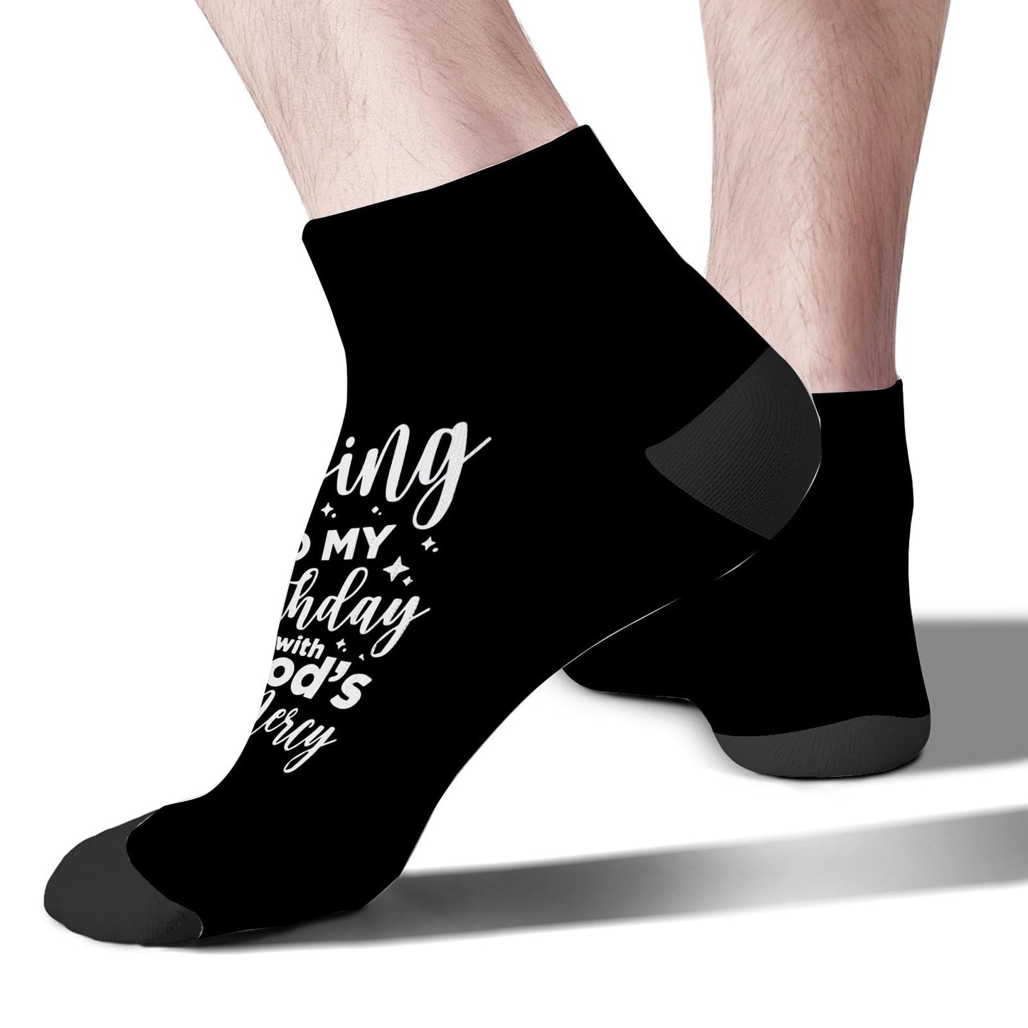 Step Into My March Girl Birthday Mens No Show Socks Crew Sock Men