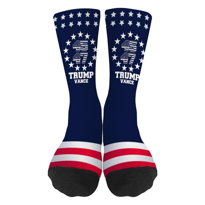 Colorful Crazy Trump 45 47 Half Calf Socks