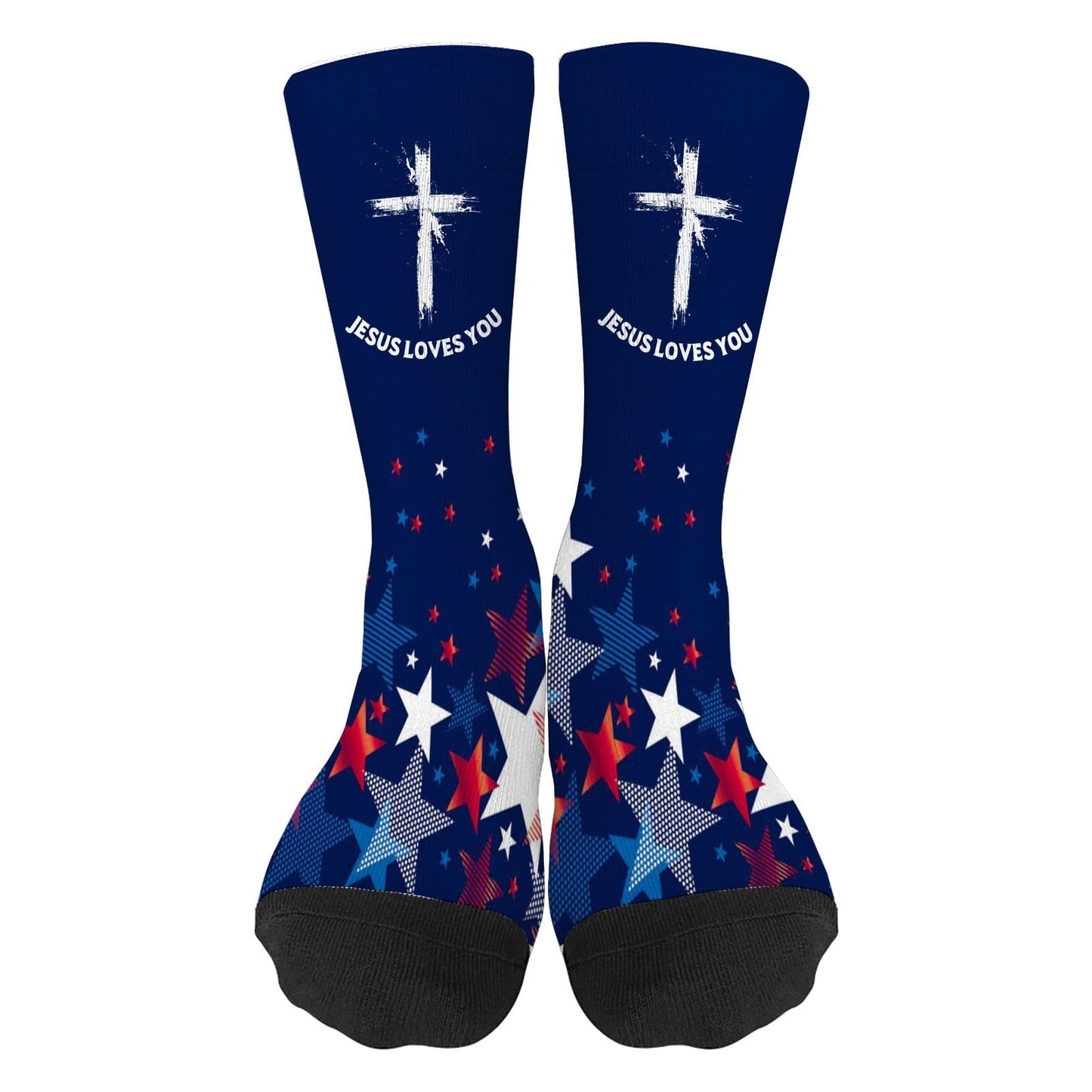 Jesus Loves You Cross Boot Socks for Women