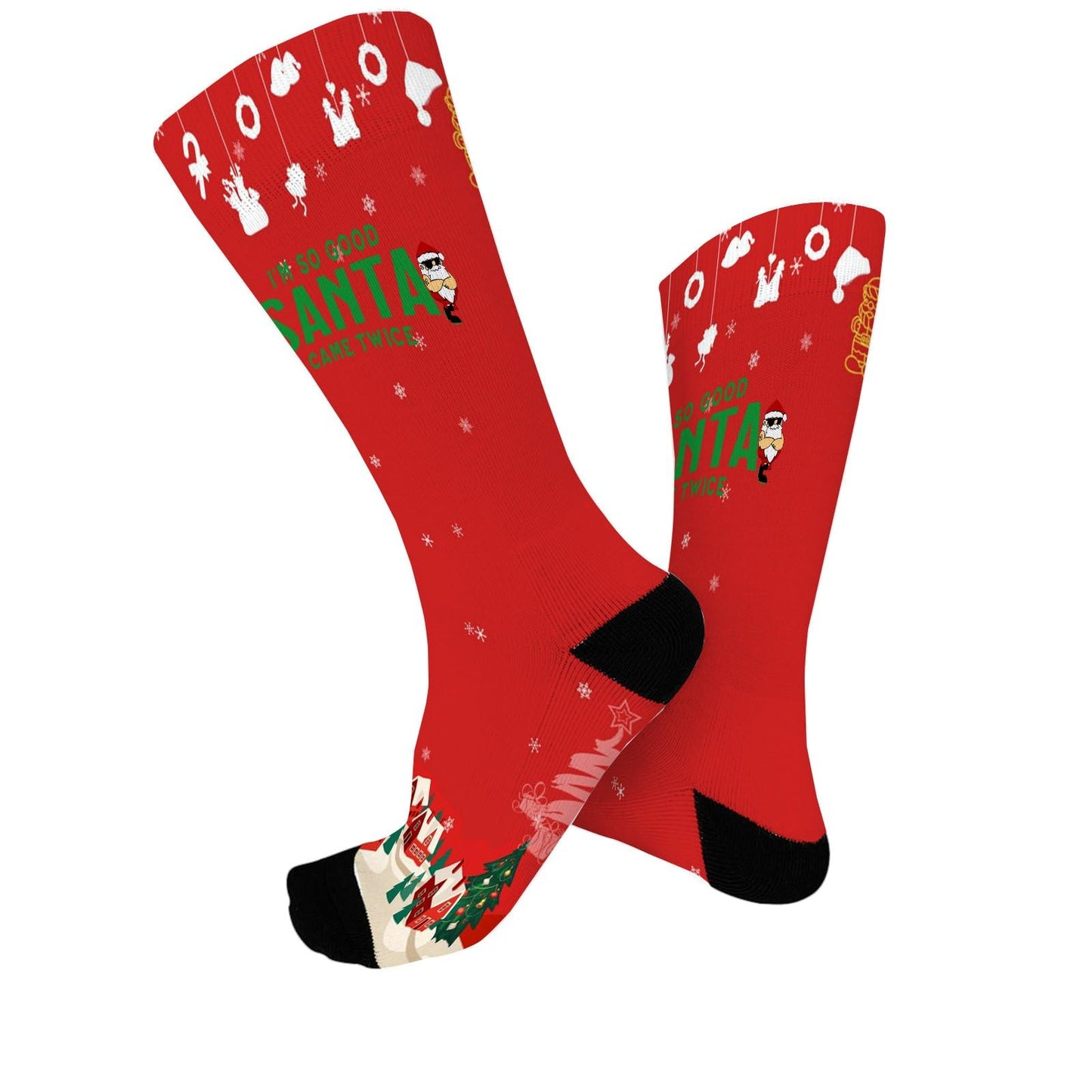 Festive Santa Socks for Women - Colorful Crazy Design Gift