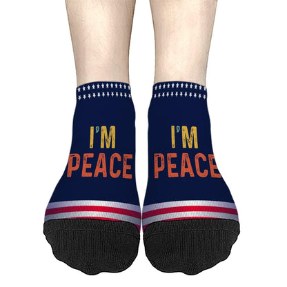 I Come In Peace I'm Peace Couples Matching Low Cut Socks Ankle Sock Men's