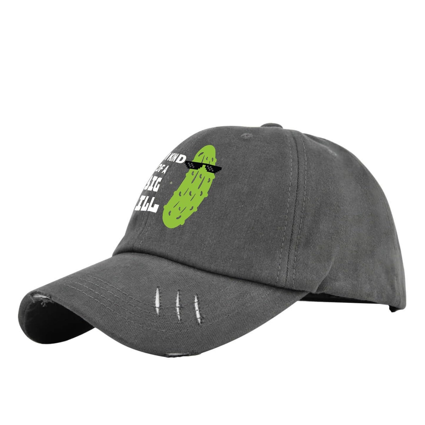 Funny Pickle Print Baseball Cap - Dark Grey