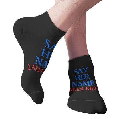 TEMLAN Say Her Name Laken Riley Low Cut Socks Low Cut Men's Sock