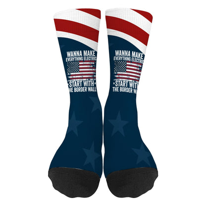 Electric Wall Crew Socks for Men - Start Your Day Right!