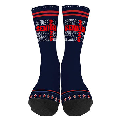 Class of 2025 Senior Socks: Colorful Fancy Design Unisex Novelty Gift