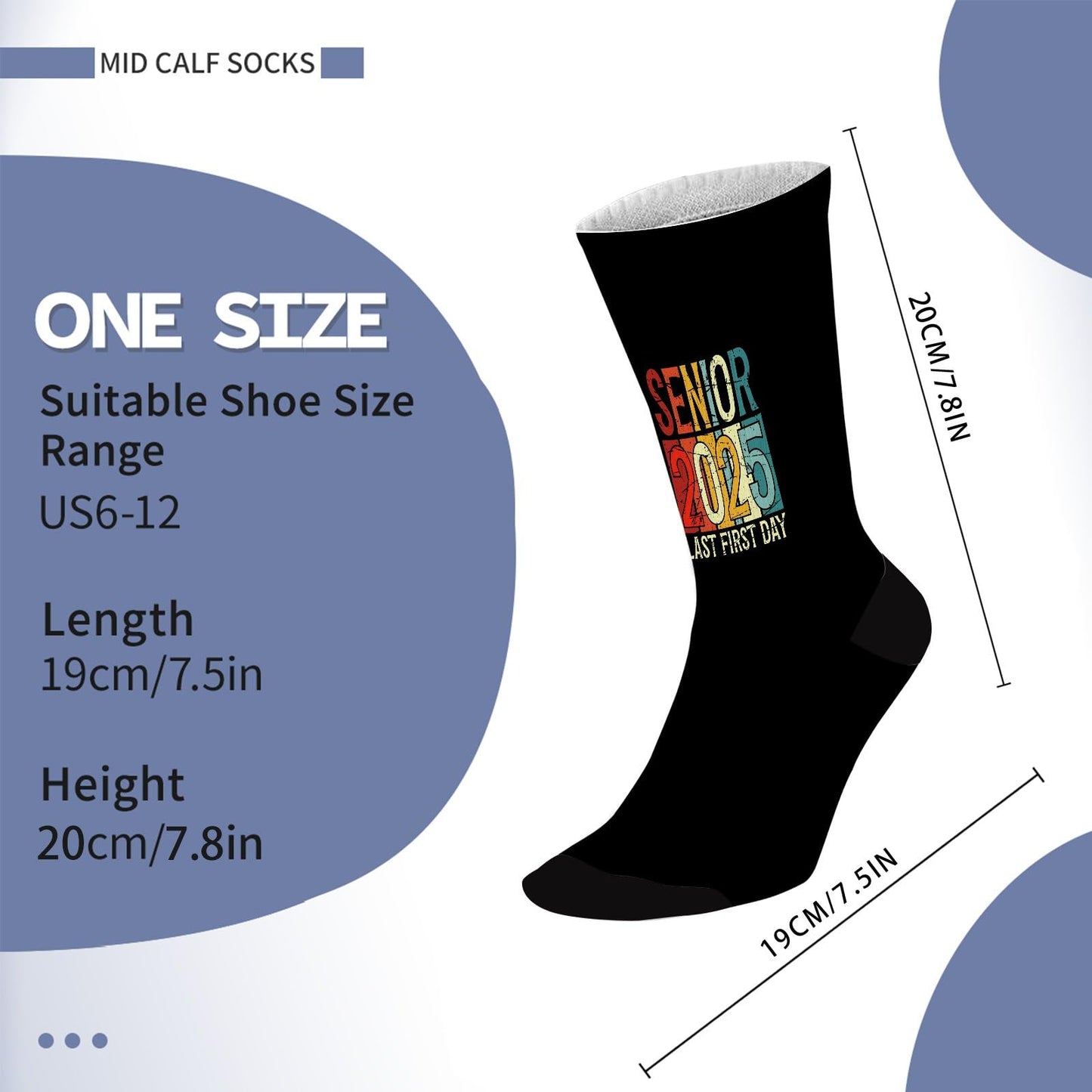 Class Of 2025 Senior Funny Athletic Socks For Women